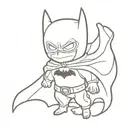 little cute batman ghost tattoo design idea