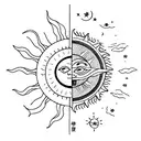 Sun and Moon tattoo design idea