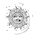 Sun and Moon tattoo design idea