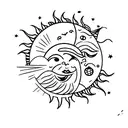 Sun and Moon tattoo design idea