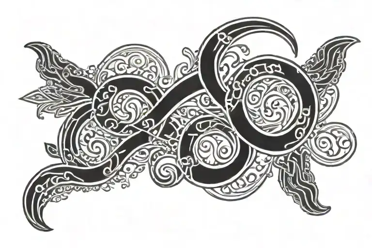 Greek meander pattern tattoo design idea