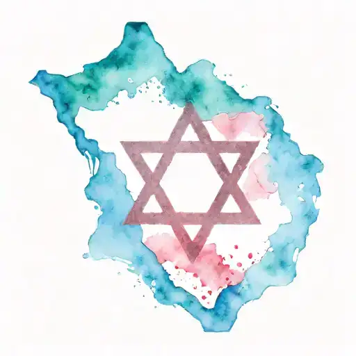 Israel country shape with Israeli flag inside tattoo design idea