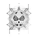 A hacker symbolized as a ghostly figure surrounded by lines of code in a notebook tattoo design idea