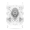 A hacker symbolized as a ghostly figure surrounded by lines of code in a notebook tattoo design idea