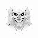 A hacker symbolized as a ghostly figure surrounded by lines of code in a notebook tattoo design idea