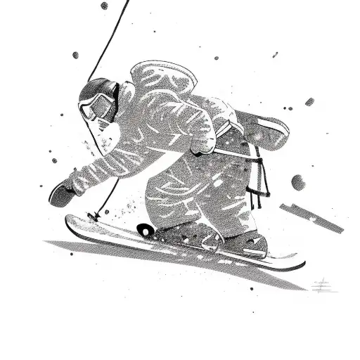 snowboard and twins tattoo design idea
