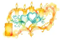candles burning heart tattoo design idea