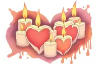 candles burning heart tattoo design idea