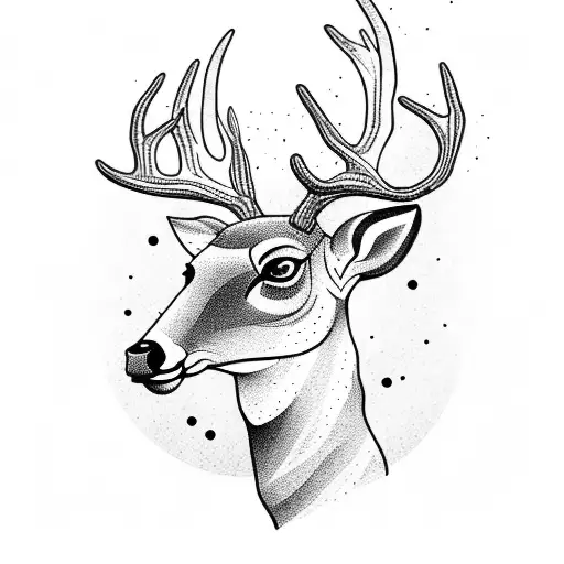 A majestic deer playing a guitar in a Texas desert tattoo design idea