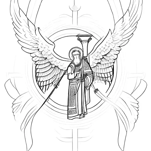 biblically accurate seraphim tattoo design idea