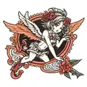 cute cupid tramp stamp tattoo design idea