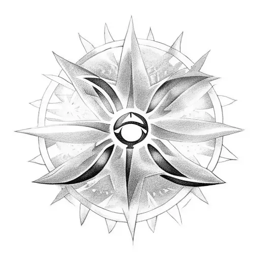 zed's shuriken from league of legends surrounded by invoker's orbs from dota. ALL of Thais inside alchemist circles tattoo design idea