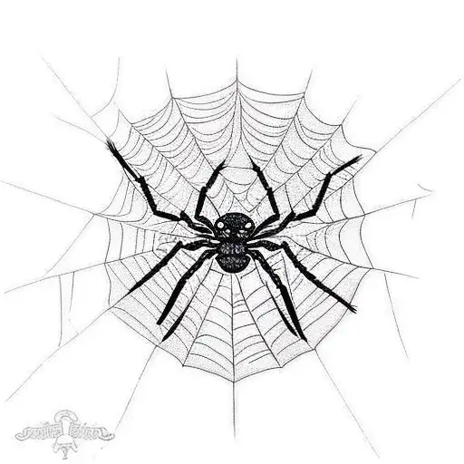 sexy woman spider web love trap tattoo design idea