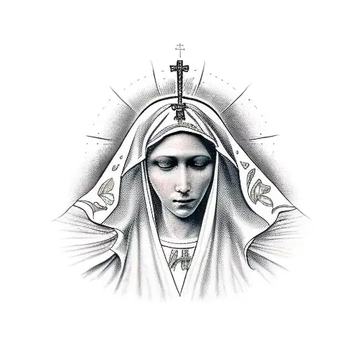 blessed virgin mary tattoo design idea