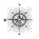 A compass with Turkish landmarks as the cardinal directions tattoo design idea