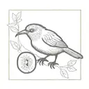 kiwi bird within square boarder tattoo design idea
