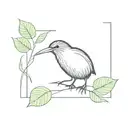 kiwi bird within square boarder tattoo design idea
