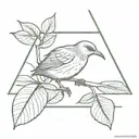 kiwi bird within square boarder tattoo design idea