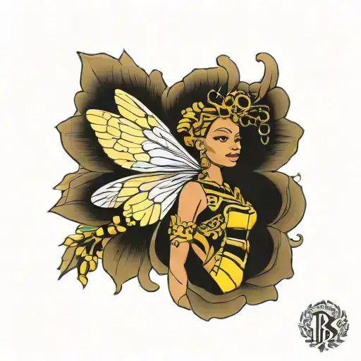 beyonce queen bee tattoo design idea