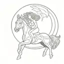 beyonce song alien superstar showcssing a horse and a space shuttle tattoo design idea
