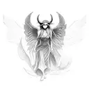 angel killing demon  tattoo design idea
