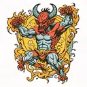 the devil is dancing tattoo design idea