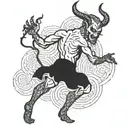 the devil is dancing tattoo design idea