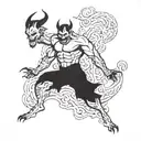 the devil is dancing tattoo design idea