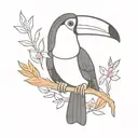 toucan tattoo with colourful tattoo design idea