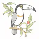 toucan tattoo with colourful tattoo design idea