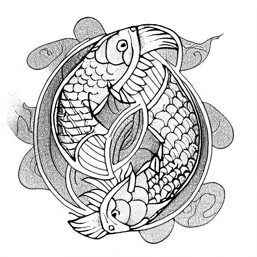 Two koi fishes representing yin yang tattoo design idea
