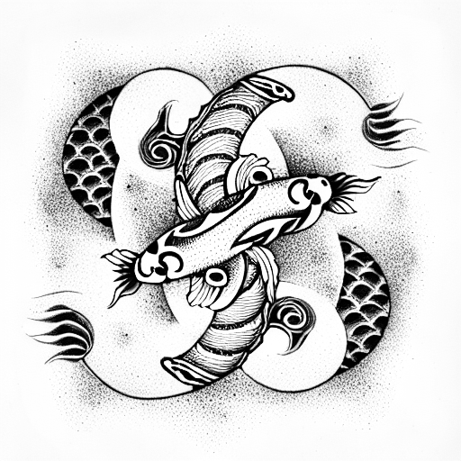 Two koi fishes representing yin yang tattoo design idea