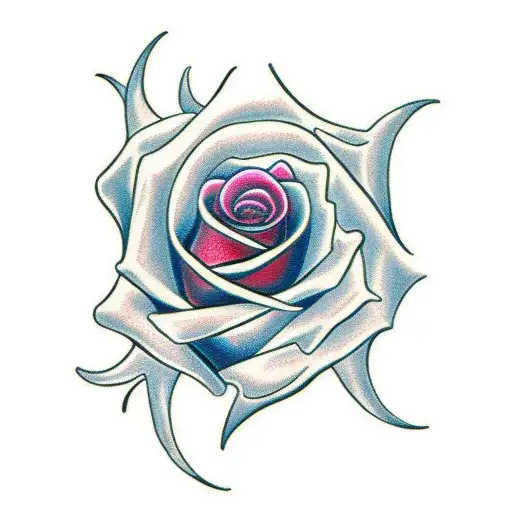 A rose on fire tattoo design idea