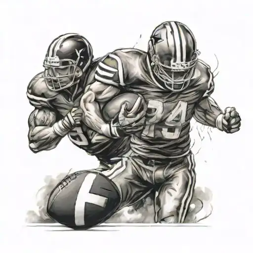 Incorporate the client's athletic background in football, wrestling, and track and field into a tattoo design tattoo design idea