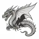 dragon with wings tattoo design idea