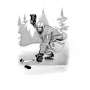 pond hockey tattoo design idea