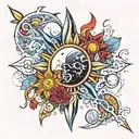 water, Earth, Oxygen, Sun,Moon,humanity,organ doner, blood tattoo design idea