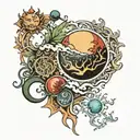 water, Earth, Oxygen, Sun,Moon,humanity,organ doner, blood tattoo design idea
