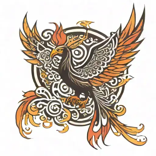 tribal phoenix tattoo design idea