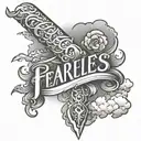 outer forearm with the word fearless spelled with shaded clouds  tattoo design idea