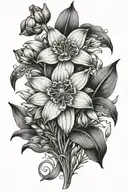 daisy daffodil lily of valley tattoo design idea