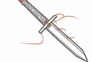 Saber sword in red tattoo design idea