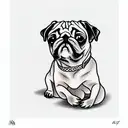 pug smoking a joint tattoo design idea