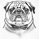 pug smoking a joint tattoo design idea