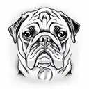 pug smoking a joint tattoo design idea