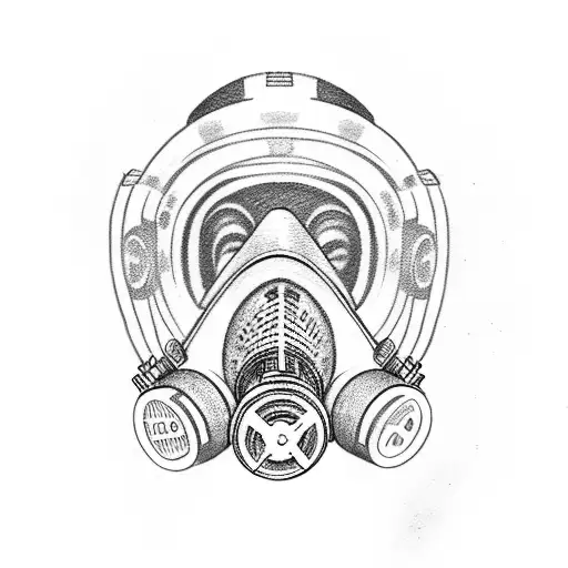 gas mask tattoo design idea