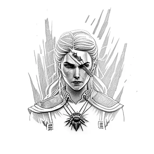 The witcher kisses Triss tattoo design idea