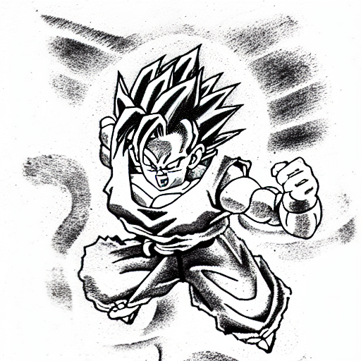dragon ball, teen Gohan, rage tattoo design idea