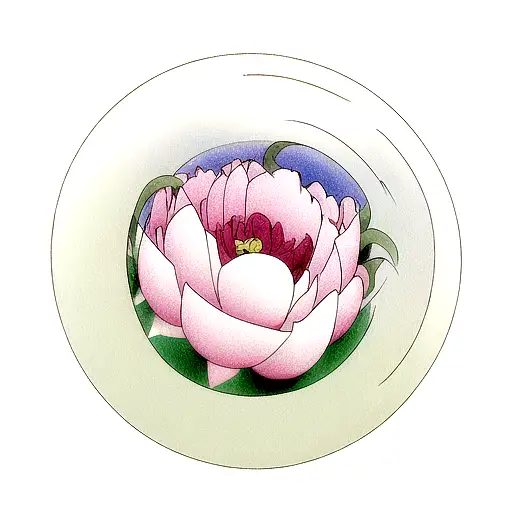 Venus planet with peonies tattoo design idea