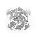 A traditional Japanese Yakuza symbol with a dragon motif tattoo design idea
